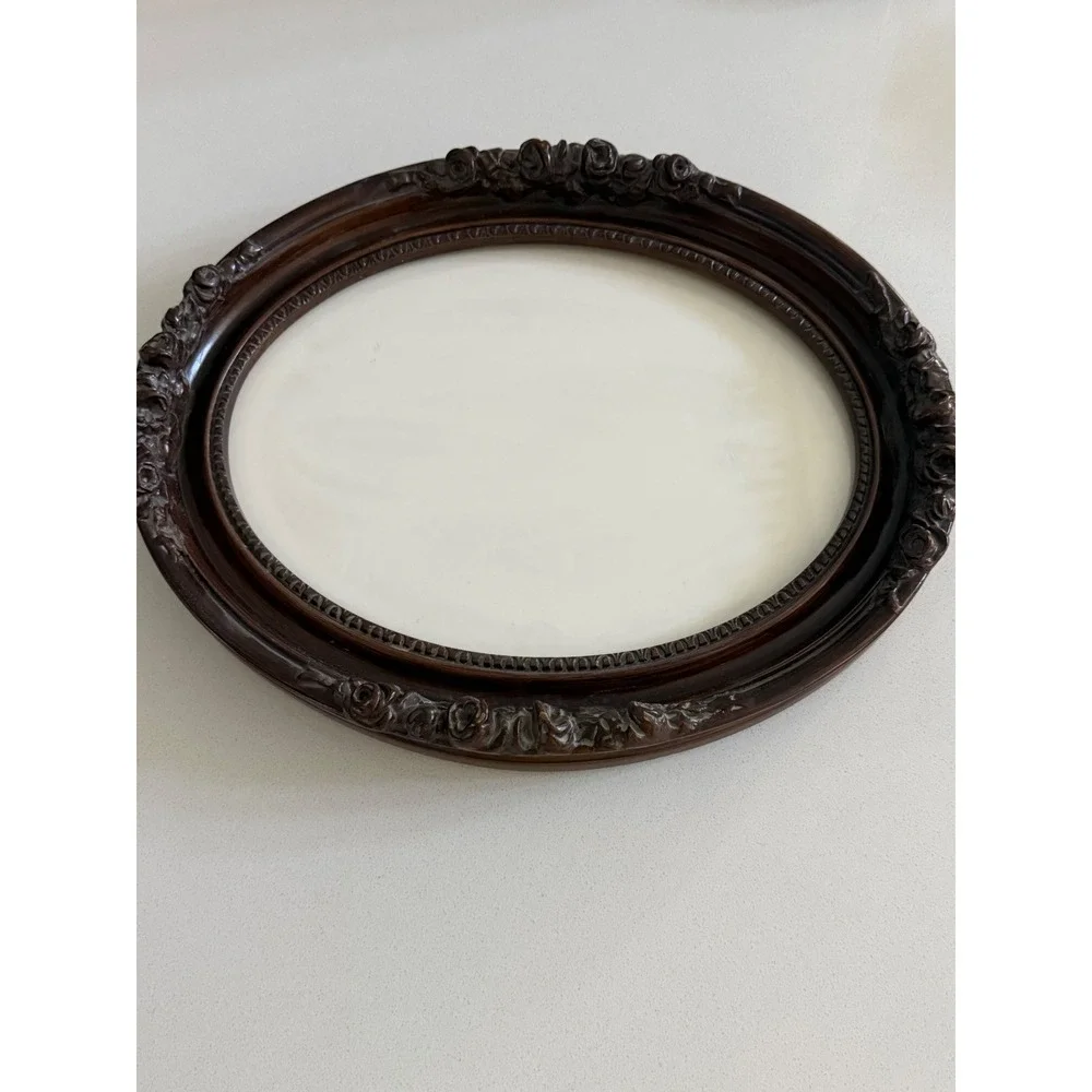 Alfreds Frames Vintage Dark Brown Ornate Floral Rose Oval Picture Frame 11x14
